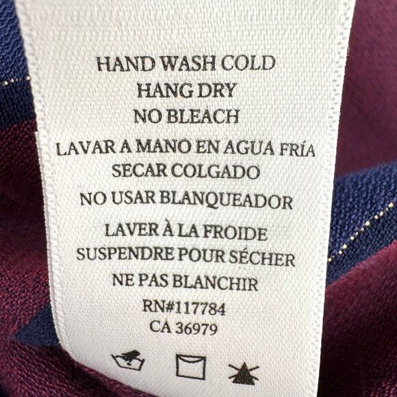 Rails Womens Sloane Blouse Top Size S Metallic Waist Tie Janiero Stripe Dark Red - Picture 6 of 7